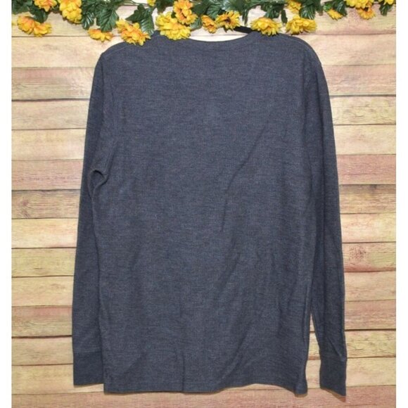 Goodfellow Men's M Standard Dark Gray Pullover Henley Sweater 1/4 Button Up Warm - Picture 4 of 7